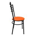 Ver imagem 3 de Kit Conjunto 2 Cadeiras para Cozinha Mesa Jantar Bar Lanchonete Restaurante Preta Estofado Laranja