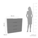 Ver imagem 3 de Cômoda Madri com 4 Gavetas 90x84cm Cinza/Branco 250700