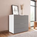 Ver imagem 1 de Cômoda Madri com 4 Gavetas 90x84cm Cinza/Branco 250700