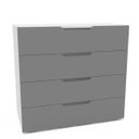 Ver imagem 2 de Cômoda Madri com 4 Gavetas 90x84cm Cinza/Branco 250700