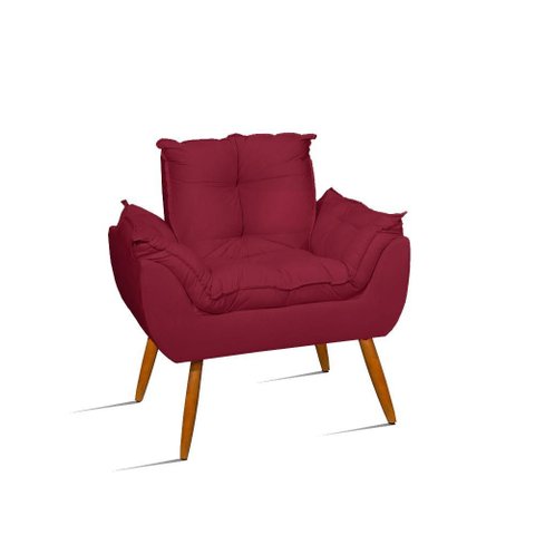 Poltrona Cadeira Decorativa Luxo Sala de Estar - Balaqui Cor:marsala
