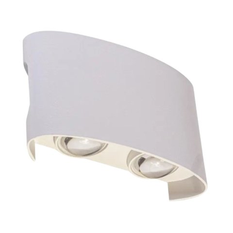 Arandela 4 Fachos Sobrepor Branca Ip65 Led 4w 3000k Bivolt Alumínio para Área Externa