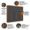 Ver imagem 5 de Guarda Roupa Casal 6 Portas 3 Gavetas Bigger Prime 270x230cm Canela e Grafite