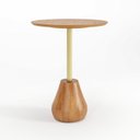 Ver imagem 1 de Mesa Lateral Tampo em MDF e Pés em Madeira Maciça Duna Alta Marrom