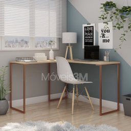 3 Pés Base De Mesa 75cm Quadrada Metal Escrivaninha Aparador:Cobre metálico - 2