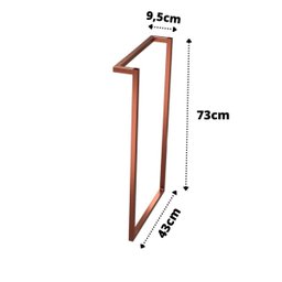 3 Pés Base De Mesa 75cm Quadrada Metal Escrivaninha Aparador:Cobre metálico - 6