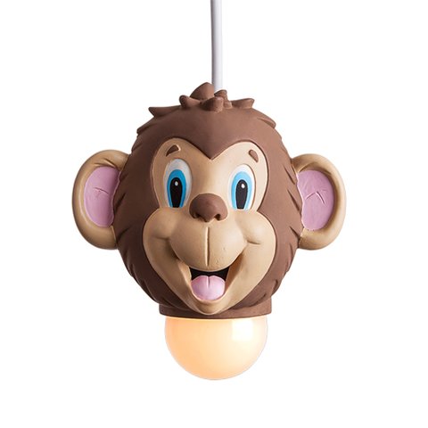 Luminária Pendente Quarto de Criança Bebê Infantil E27 Bivolt:macaco/110v/220v