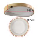 Ver imagem 7 de Luminária Plafon Sobrepor Madeira Moderno Led 3 Tons Teto Decoração Iluminação Sala Quarto Residenci