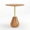 Ver imagem 1 de Mesa Lateral Tampo em MDF e Pés em Madeira Maciça Duna Média