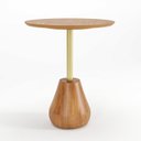 Ver imagem 1 de Mesa Lateral Tampo em MDF e Pés em Madeira Maciça Duna Média Marrom