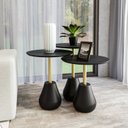 Ver imagem 2 de Mesa Lateral Tampo em MDF e Pés em Madeira Maciça Duna Média