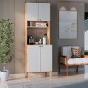 Ver imagem 2 de Armário Multiuso Organizador com Nicho Aberto 4 Portas