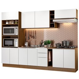 Armário de Cozinha Completa 290cm Rustic/Branco Stella Madesa 01 - 3
