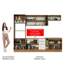 Armário de Cozinha Completa 290cm Rustic/Branco Stella Madesa 01 - 6