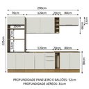 Ver imagem 4 de Armário de Cozinha Completa 290cm Rustic/Branco Stella Madesa 01
