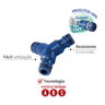 12 Unidades Conector Triplo Mangueira para Engate Rápido Cor Azul Durín - 2