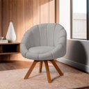 Ver imagem 7 de Poltrona Decorativa Orgânica Flora Base Giratória Bouclê - Sofa Store:bouclê Cinza Claro