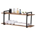 Ver imagem 1 de Nicho Banheiro Preto Com Prateleiras Amadeirado 80cm