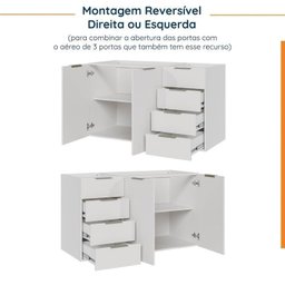 Cozinha Modulada 2 Peças sem Tampo 1 Aéreo 3 Portas e 1 Balcão Pia Ipanema Cabecasa Madeiramadeira - 15