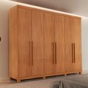 Ver imagem 1 de Guarda Roupa Casal Maya Mdf 6 Portas 6 Gavetas Pés Moderna Naturalle com Pés
