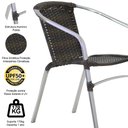 Ver imagem 5 de Jogo 4 Cadeiras Floripa e Mesa Com Tampo Tramado em Alumínio Piscina, Área, Jardim Trama Original