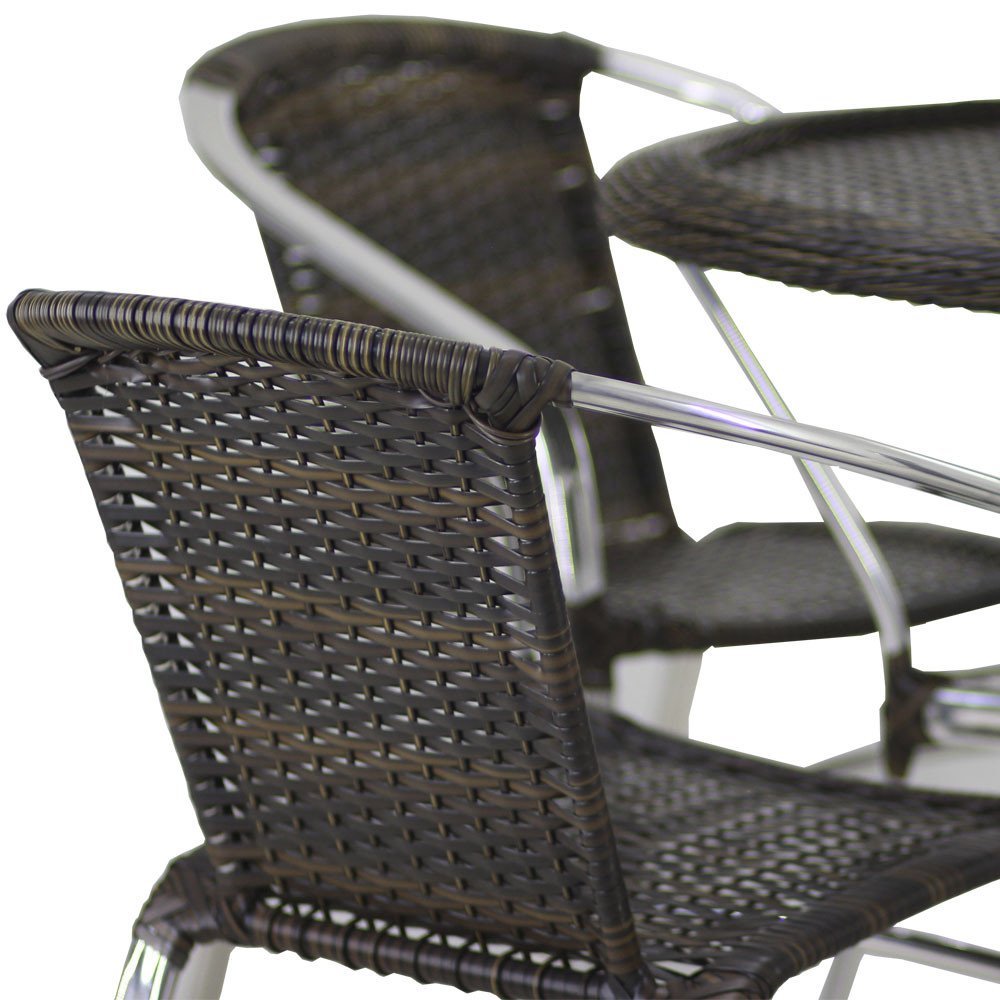 Jogo 4 Cadeiras Floripa e Mesa Com Tampo Tramado em Alumínio Piscina, Área, Jardim Trama Original - 3
