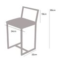 Ver imagem 2 de Kit 3 Banqueta Baixa Para Cozinha Industrial Assento Estofado White  