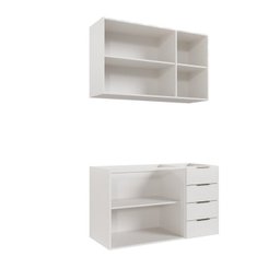 Cozinha Modulada 2 Peças sem Tampo 1 Aéreo 3 Portas e 1 Balcão Pia Ipanema Cabecasa Madeiramadeira - 7
