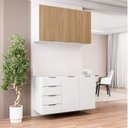 Ver imagem 2 de Cozinha Modulada 2 Peças sem Tampo 1 Aéreo 3 Portas e 1 Balcão Pia Ipanema CabeCasa MadeiraOriginals