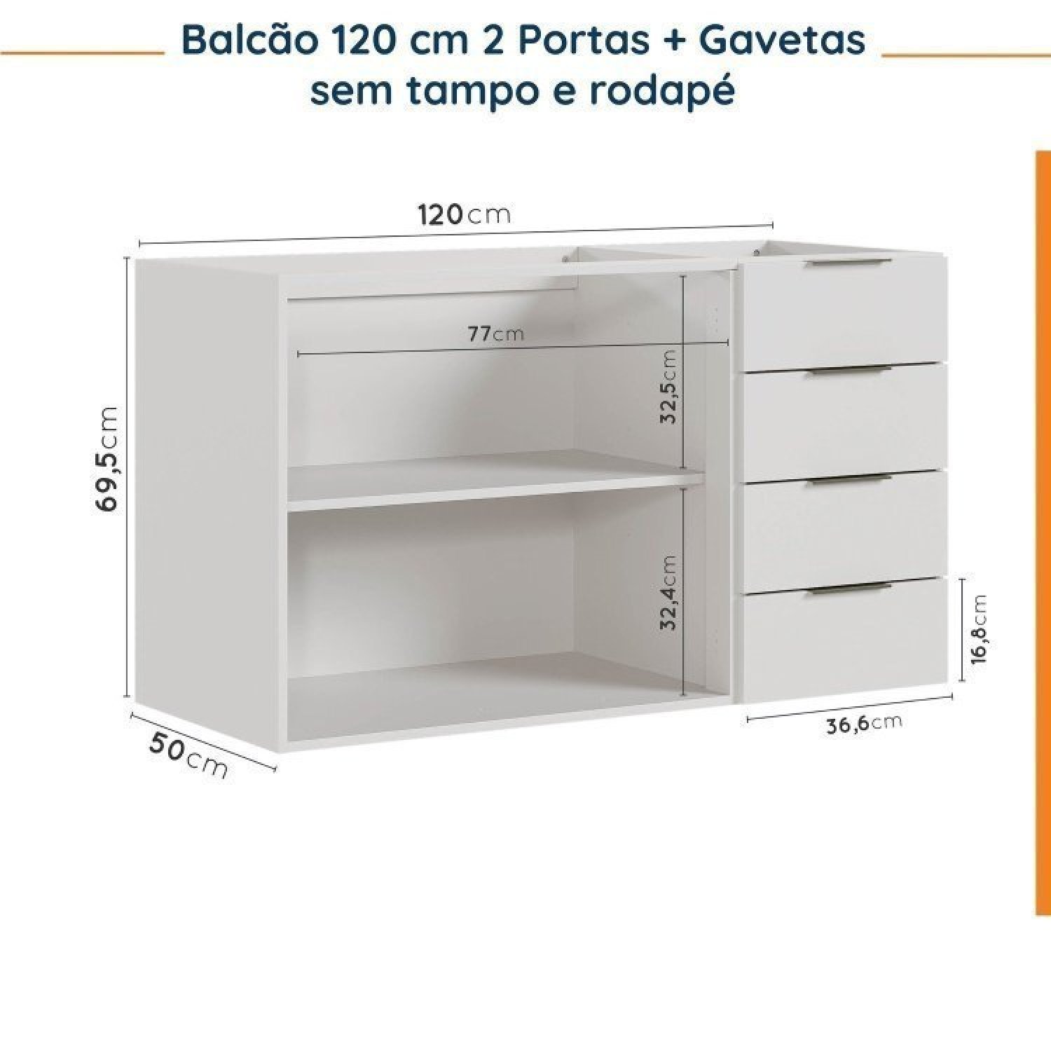 Cozinha Modulada 2 Peças sem Tampo 1 Aéreo 3 Portas e 1 Balcão Pia Ipanema Cabecasa Madeiramadeira - 13