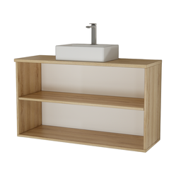 Gabinete C/ Cuba Nature 110cm Estilare Gab4035 Carvalho/branco - 5