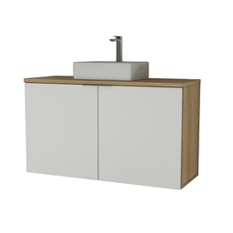 Gabinete C/ Cuba Nature 110cm Estilare Gab4035 Carvalho/branco - 2