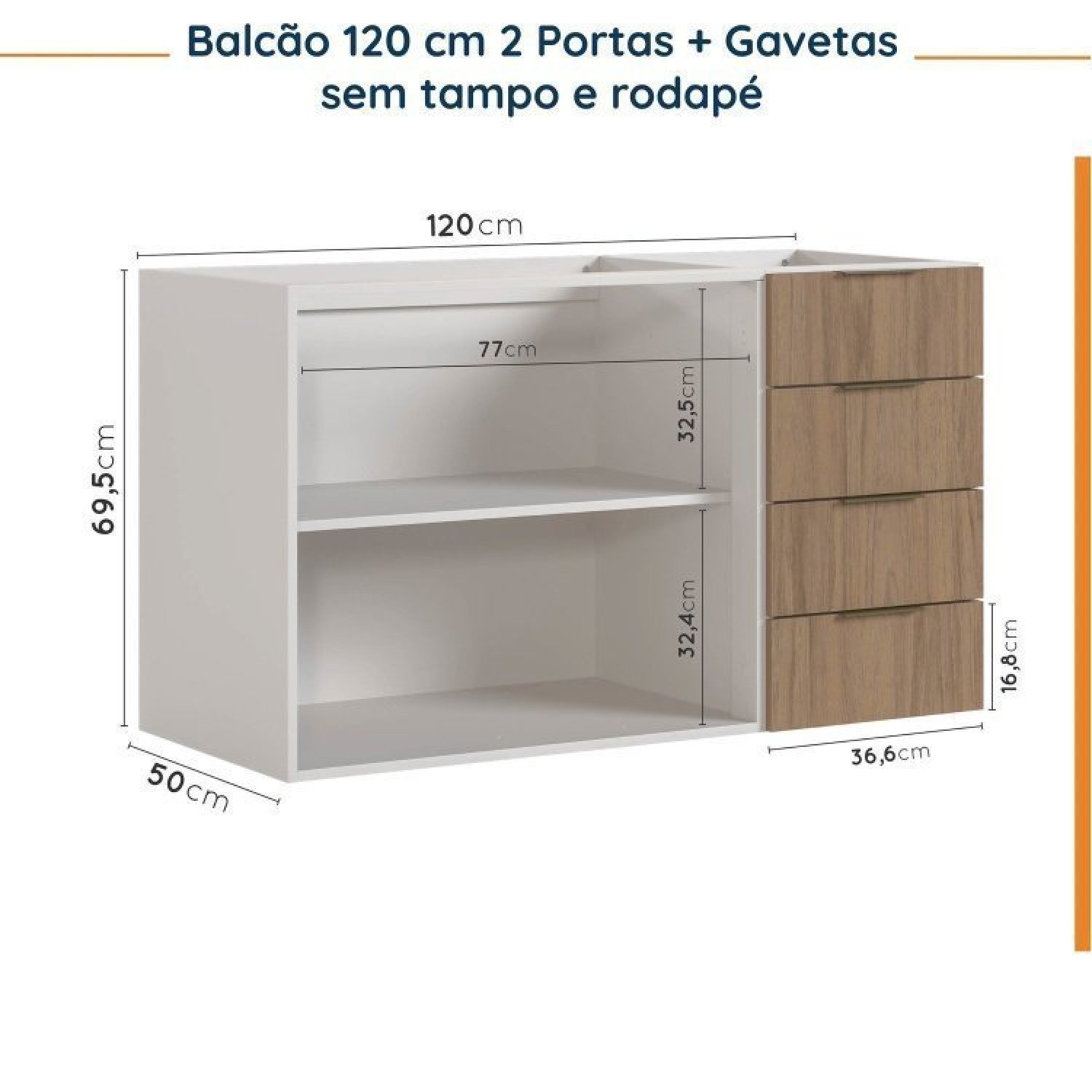 Cozinha Modulada 2 Peças sem Tampo 1 Aéreo 3 Portas e 1 Balcão Pia Ipanema Cabecasa Madeiramadeira - 14