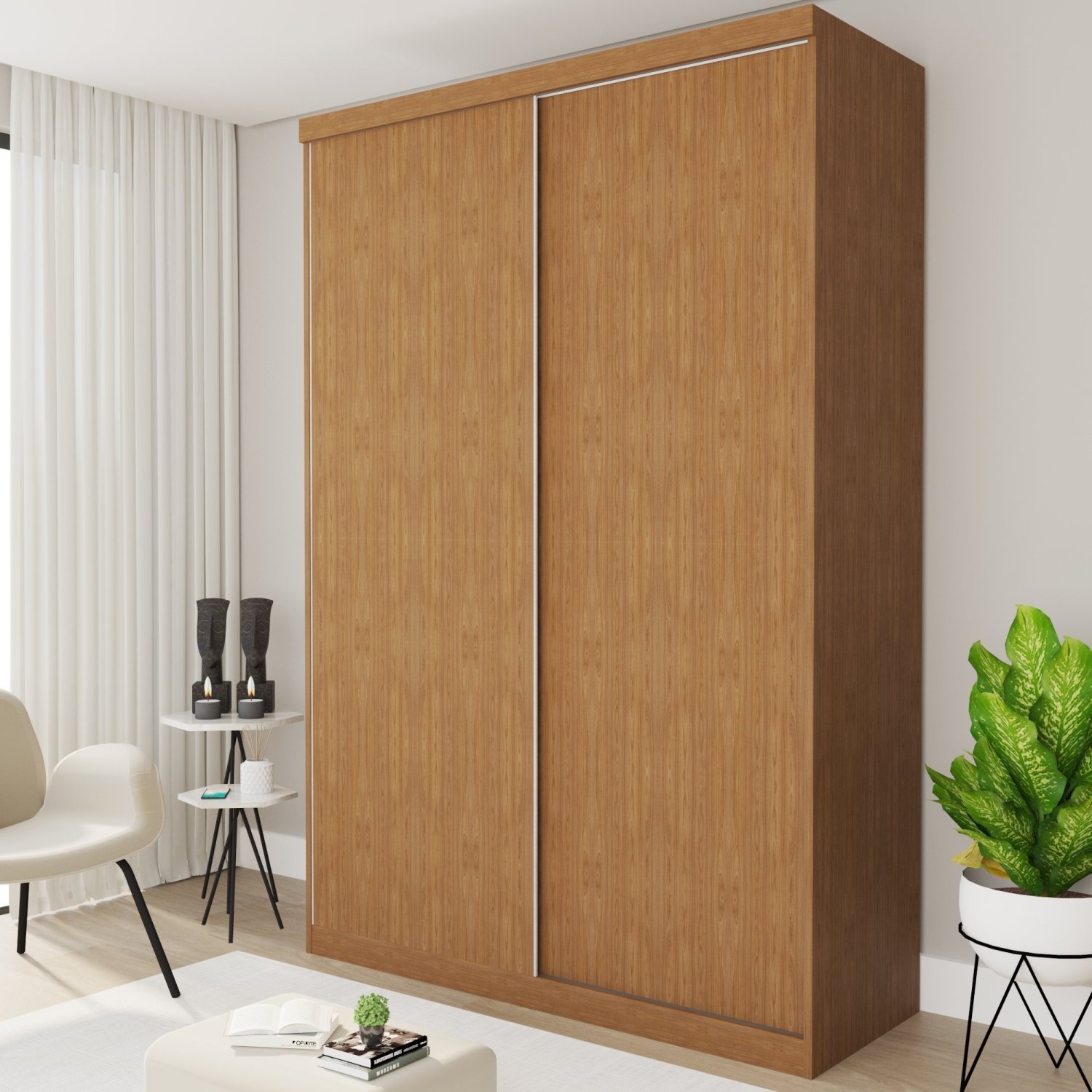 Guarda Roupa Solteiro Premium Kiara 138cm 2 Portas 2 Gavetas Espresso Móveis - 2