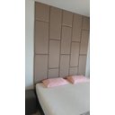 Ver imagem 2 de Kit Cabeceira Dominó 2,70x1,63 Módulos Corino ou Suede Suede Café com Leite