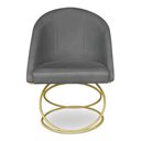 Ver imagem 2 de Kit 2 Cadeira de Jantar Luxo Base de Metal Dourado Sala Esritório Recepção Suede Veludo Grafite