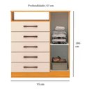 Ver imagem 4 de Cômoda Madri 1 Porta 5 Gavetas em MDF ACP Móveis