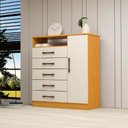 Ver imagem 2 de Cômoda Madri 1 Porta 5 Gavetas em MDF ACP Móveis