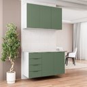 Ver imagem 2 de Cozinha Modulada 2 Peças sem Tampo 1 Aéreo 3 Portas e 1 Balcão Pia Ipanema CabeCasa MadeiraOriginals