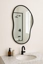 Ver imagem 2 de Espelho Orgânico Cloud 70x50cm Moldura Couro Moderno Premium - Moldura Preto