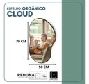 Ver imagem 4 de Espelho Orgânico Cloud 70x50cm Moldura Couro Moderno Premium - Moldura Preto