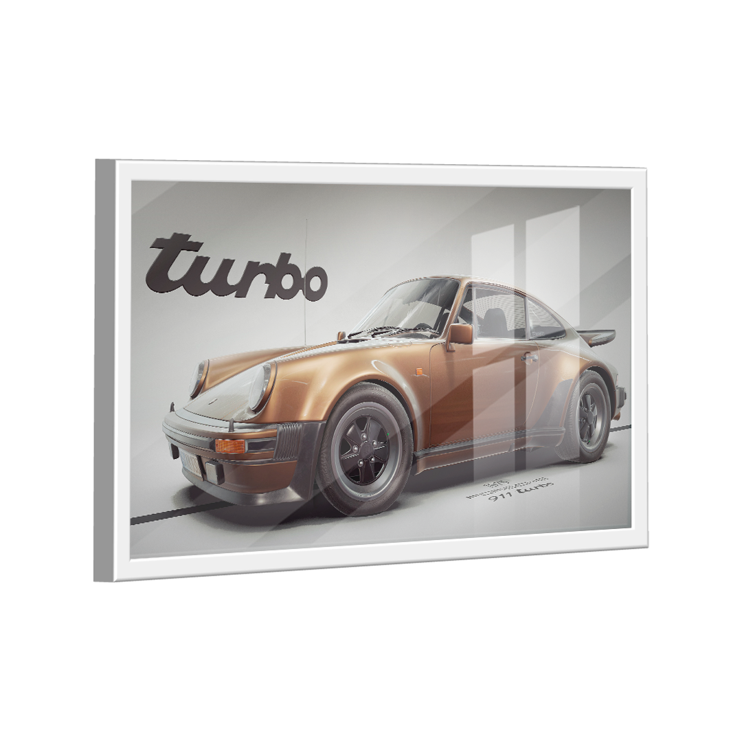Quadro Porsche Gold 911 Turbo -- BR ARTES - 1