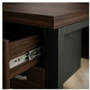 Ver imagem 2 de Mesa Escritório Pé Quadro 1,70x0,70m - c/ Gavetas - Marsala/Preto - 25475