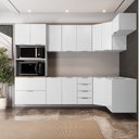 Ver imagem 1 de Cozinha Planejada 7 Peças 3 Aéreos 3 Balcões e Torre Quente Ipanema CabeCasa MadeiraOriginals Branco