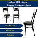 Ver imagem 4 de Combo 3 Cadeiras de Cozinha Redonda com Reforço Preta Assento Grosso Preto
