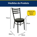 Ver imagem 5 de Combo 3 Cadeiras de Cozinha Redonda com Reforço Preta Assento Grosso Preto