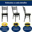 Ver imagem 3 de Combo 3 Cadeiras de Cozinha Redonda com Reforço Preta Assento Grosso Preto