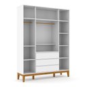 Ver imagem 2 de Guarda Roupa Infantil 4 Portas e 3 Gavetas Nature Clean Branco Soft/eco Wood - Matic Móveis