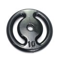 Ver imagem 1 de Anilha 10kg Vazada Revestida Emborrachada Peso Musculação Academia Jfit