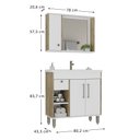 Ver imagem 5 de Conjunto de Banheiro Patina 80cm Cuba + Espelheira 3 Portas 1 Gaveta C00D82010 Branco/Marrom - Ozini